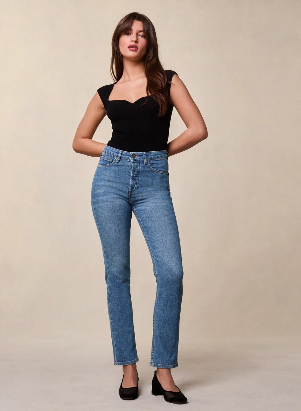 Rouje Blue Indigo Odeon High Waisted Slim Jeans Size 24